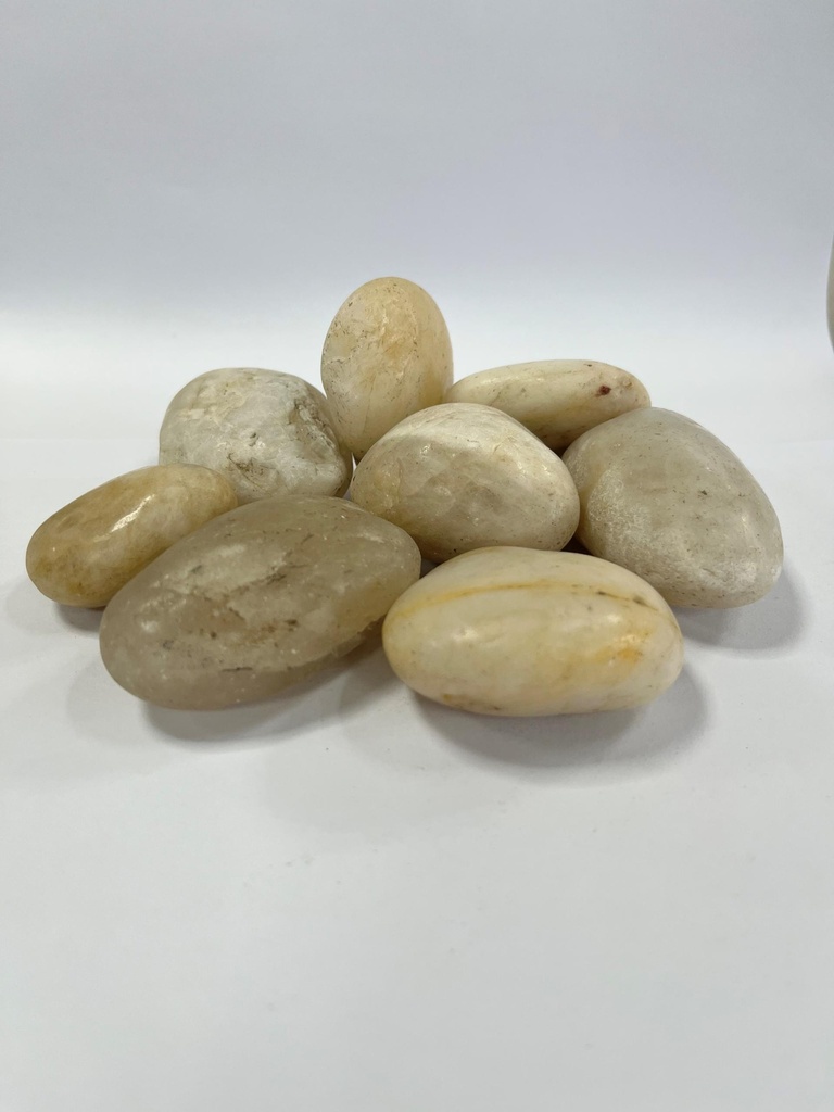 [PGPLSHDPBBLESWHTPLYBG30-50] Polished White Pebbles 30-50mm